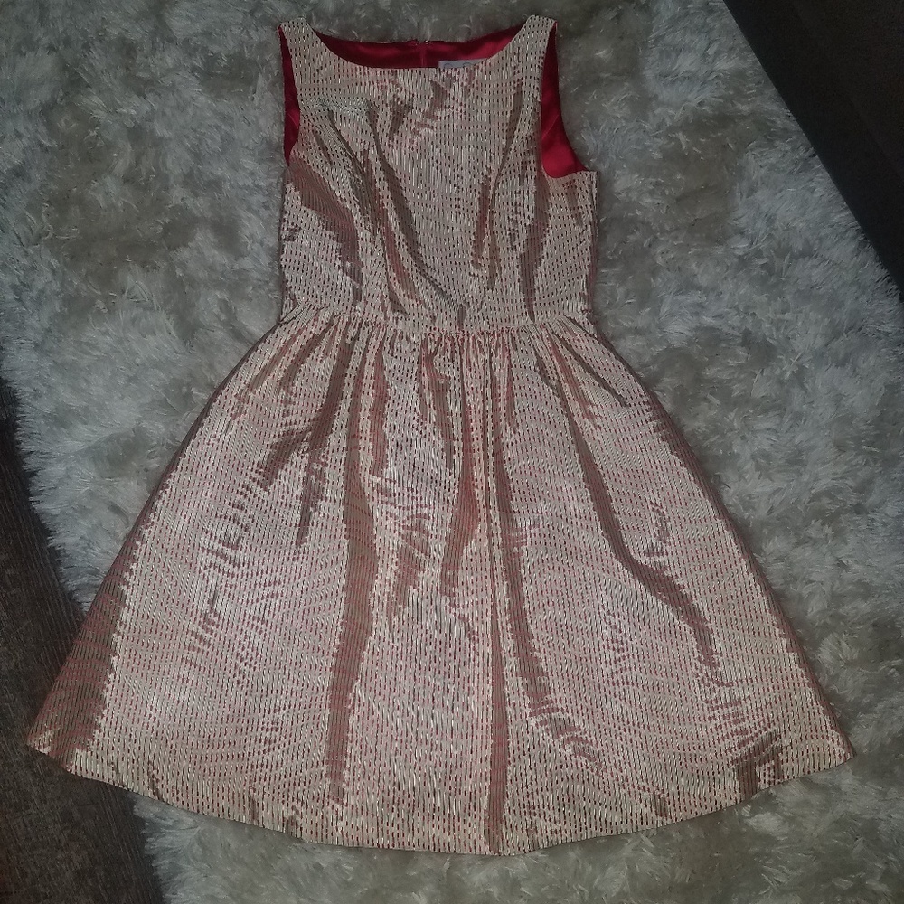 Hot pink cocktail dress with pockets